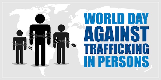 人身売買に対する世界の日のベクトルイラスト