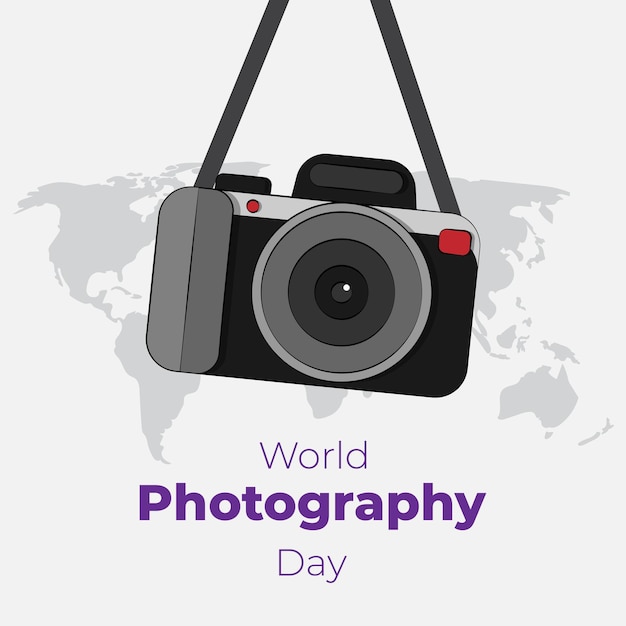 世界の写真の日のベクトルイラスト