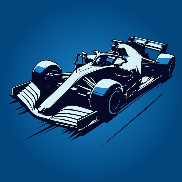Vector vector illustration formula one motorsport car shadows in perspective