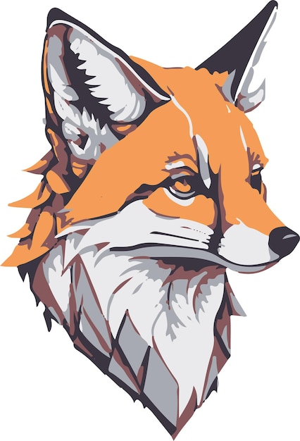 Vector illustration of a fox head for logo symbol sticker tattoo tshirt design