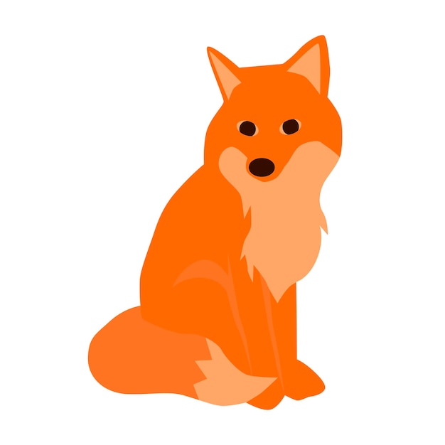 Vector illustration Fox Sitting fox Animals vector