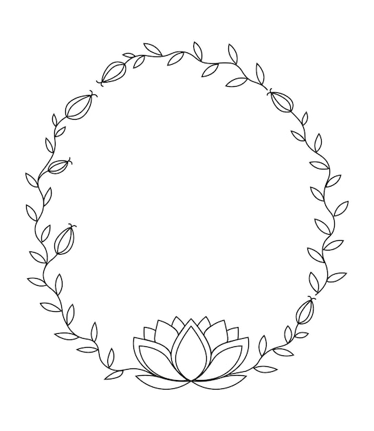 Vector illustration of Frame with Flower