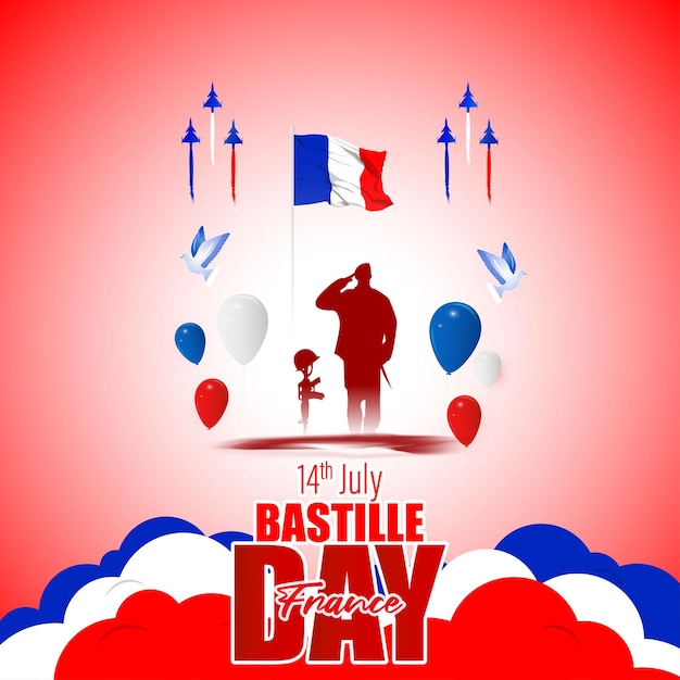 Vector illustration for France Bastille Day