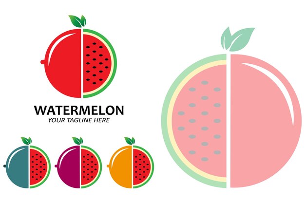 Vector illustration of fresh fruit watermelon fruit logo red
available in the market screen printing design sticker banner fruit
company