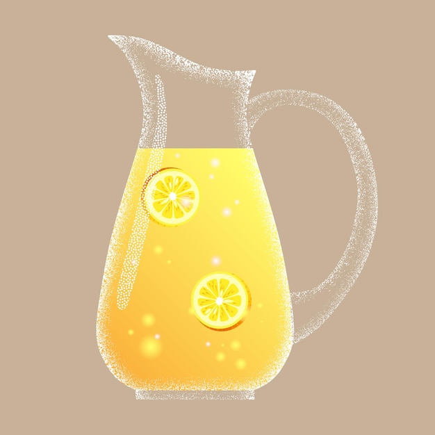 Vector illustration of fresh orange juice in glass jar