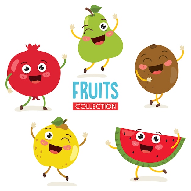 Vector illustration of fruit characters