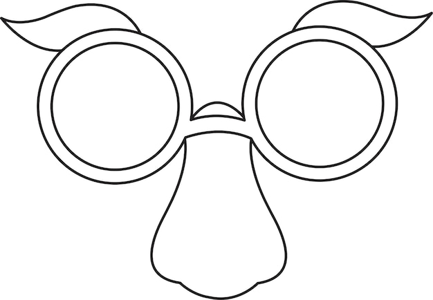 Vector illustration of fun mask party glasses party template clown glasses doodle and sketch