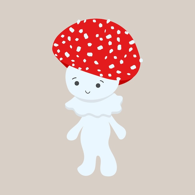 Vector illustration of funny cartoon mushroom