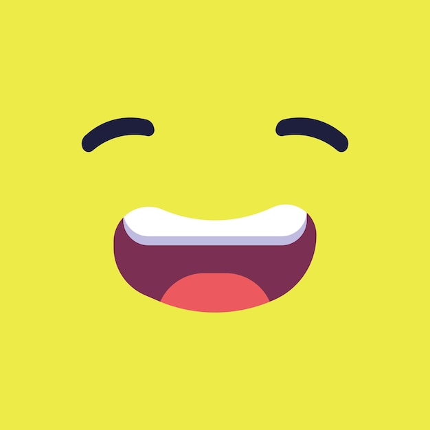 Vector illustration of a funny face on a yellow background