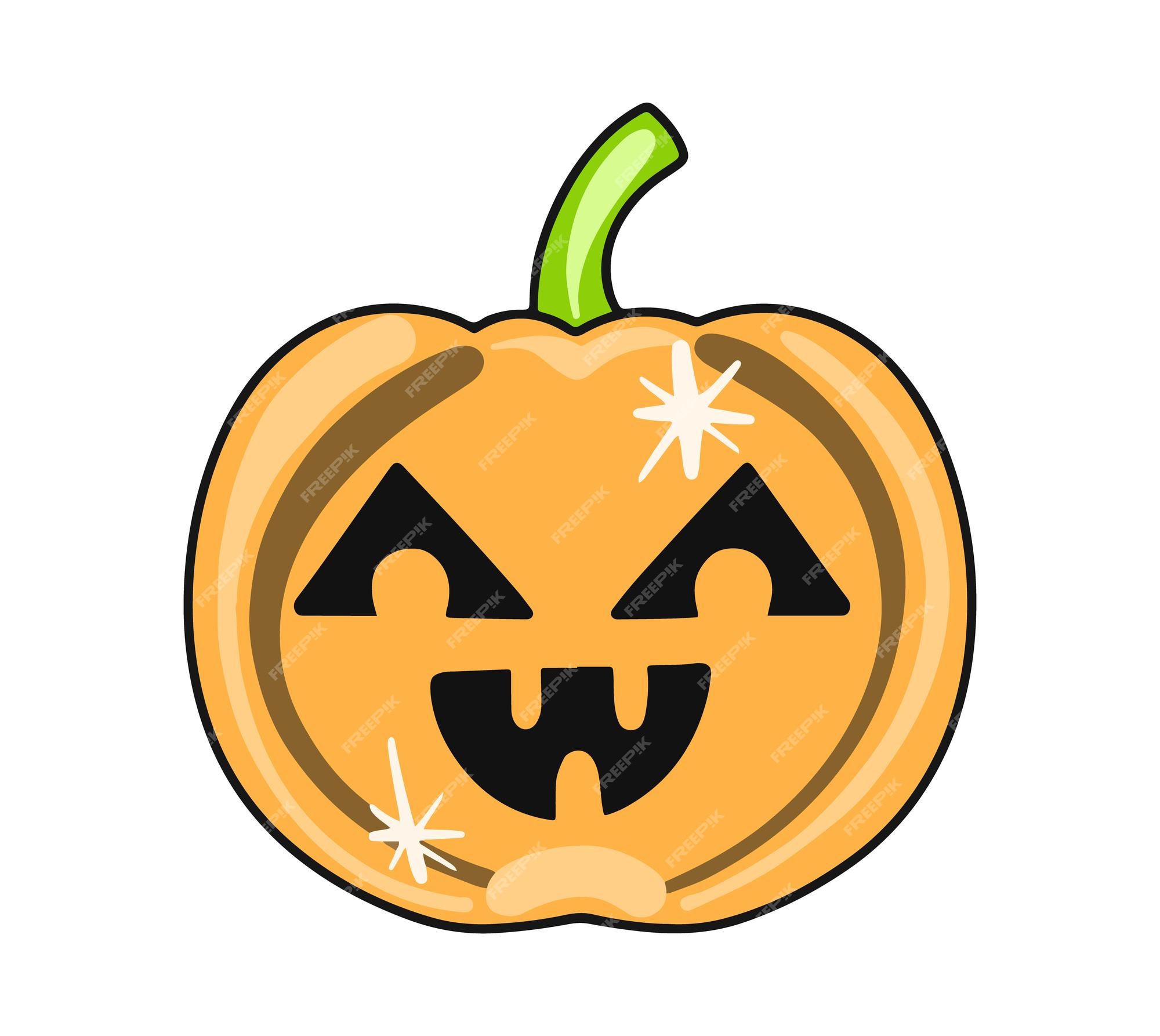 Halloween Cartoon Meme Pumpkin Scary Face Stock Vector (Royalty