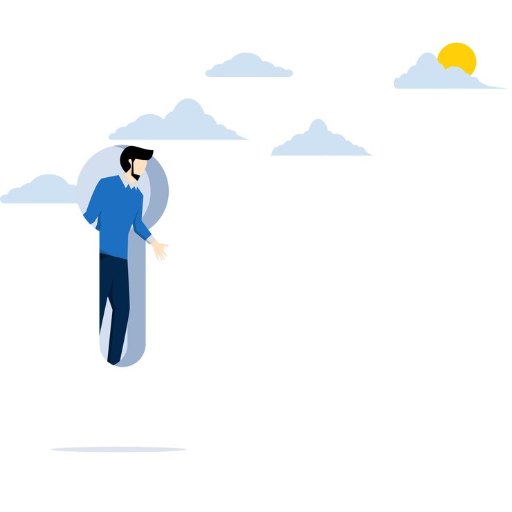 वेक्टर vector illustration of future business opportunities with businessman coming out of keyhole