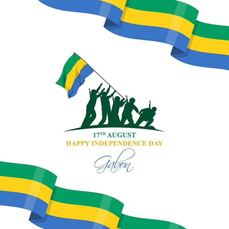 Vector illustration of Gabon Independence Day social media feed template