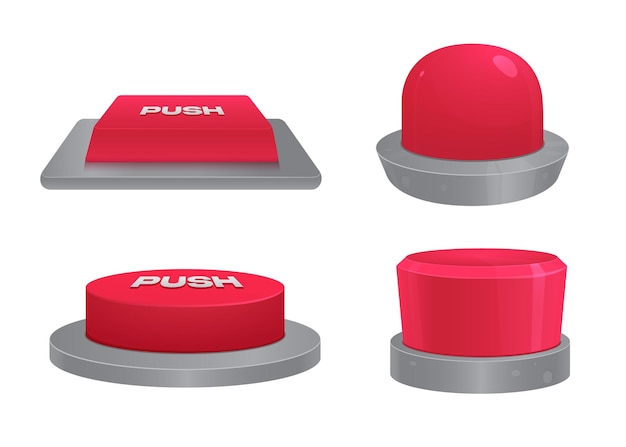 vector illustration game button push