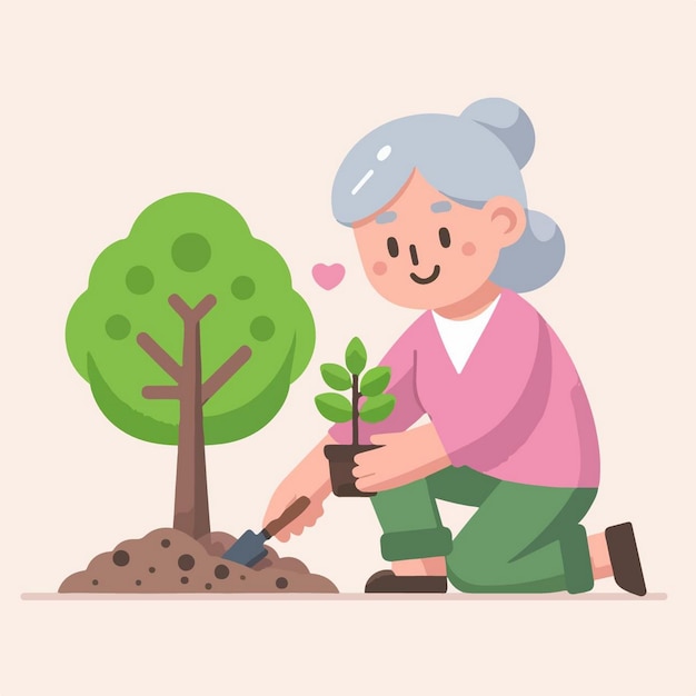 Vector vector illustration of gardening in flat design style