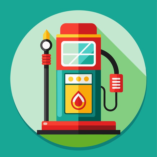 Vector illustration of gas station with petrol pump