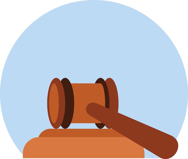 Vector Illustration Of A Gavel Isolated On Transparent Background