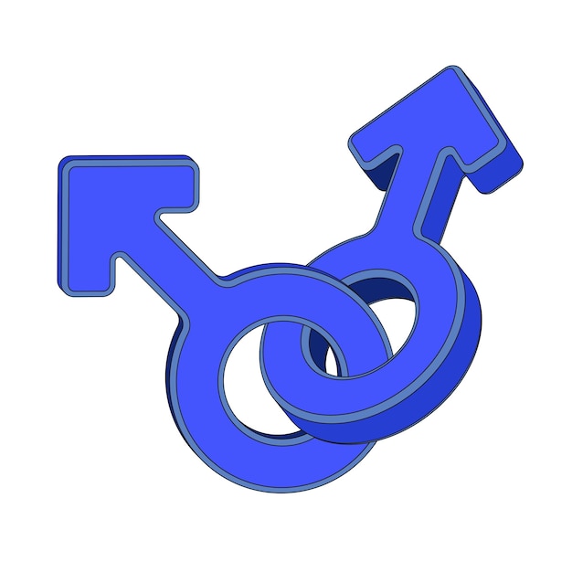 Vector illustration of gender symbols Male symbols combination