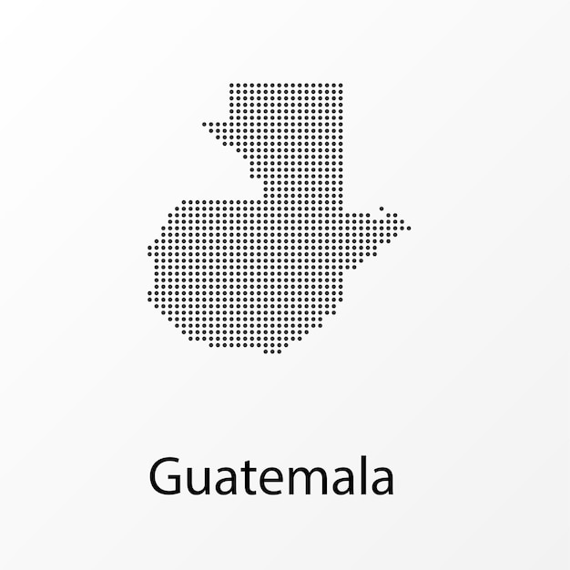 Vector vector illustration of a geographical map of guatemala with dots