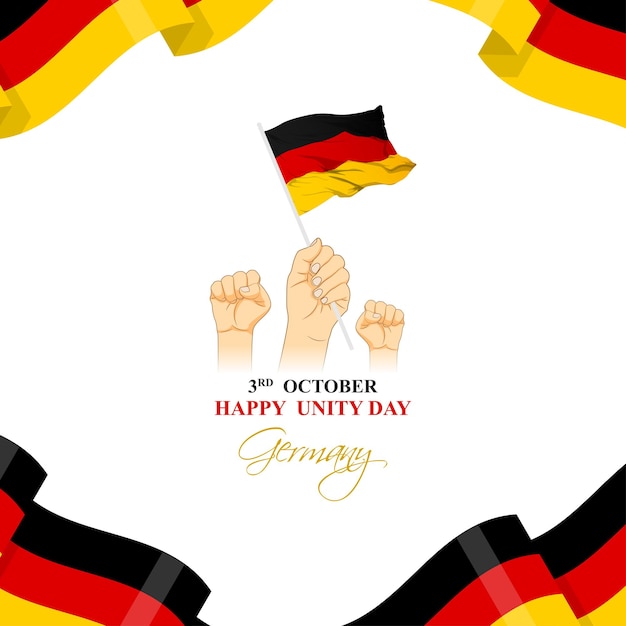 독일 통일의 날 소셜 미디어 피드 템플릿의 터 일러스트레이션