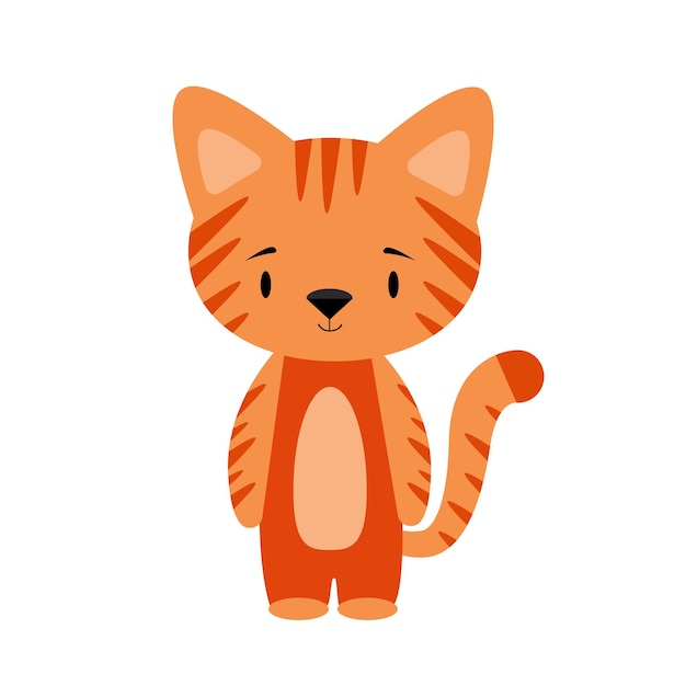 Vector illustration of a ginger tabby cat on a white background