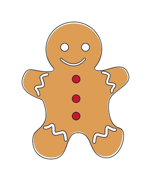 Vector illustration of gingerbread Man