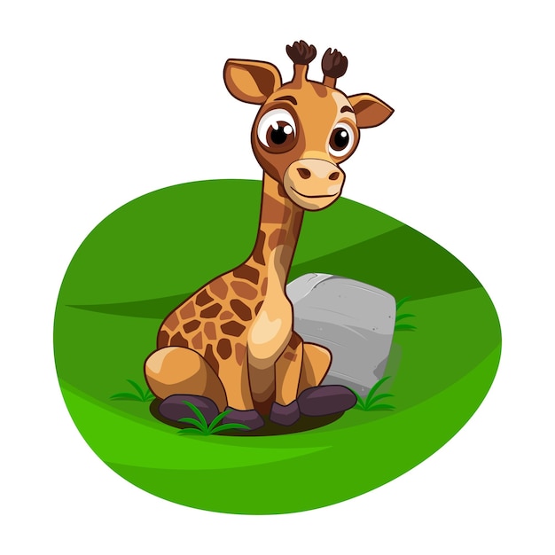 vector illustration of giraffe, for children's book