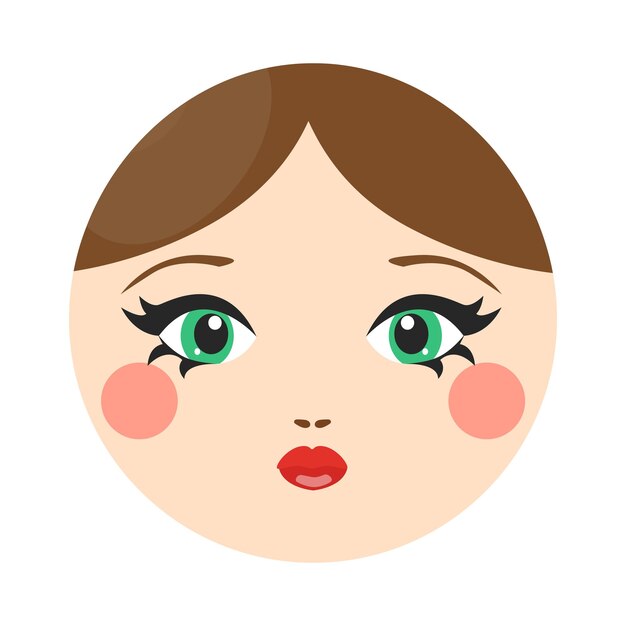 Vector vector illustration of girly avatar