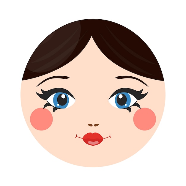 Vector vector illustration of girly avatar