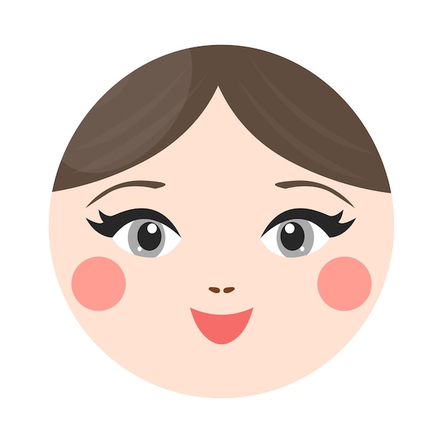 Vector illustration of girly avatar