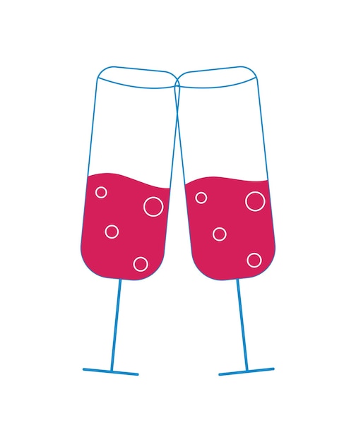 Vector illustration of glass of champagne