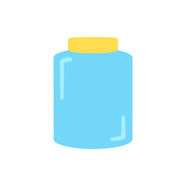 Vector illustration of glass jar on white background