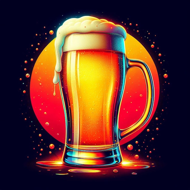 Vector illustration of glass with beer graphic resource