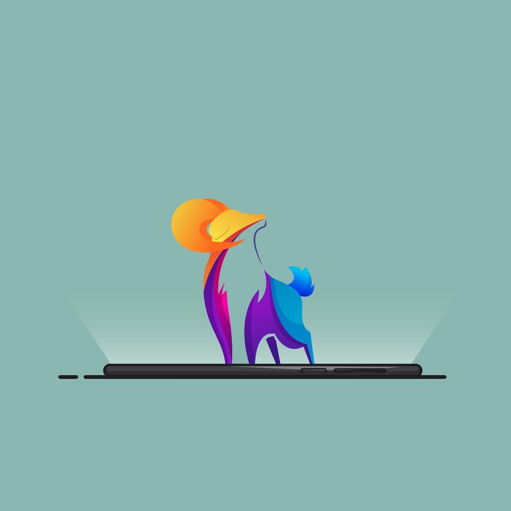 वेक्टर vector illustration of goat depicted on mobile phone screen isolated on green background