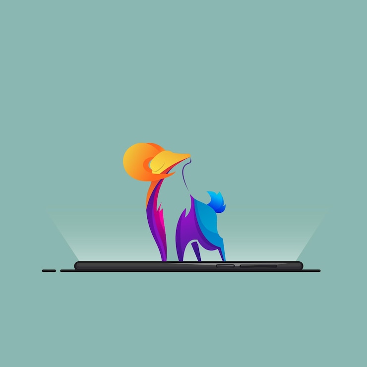 वेक्टर vector illustration of goat depicted on mobile phone screen isolated on green background