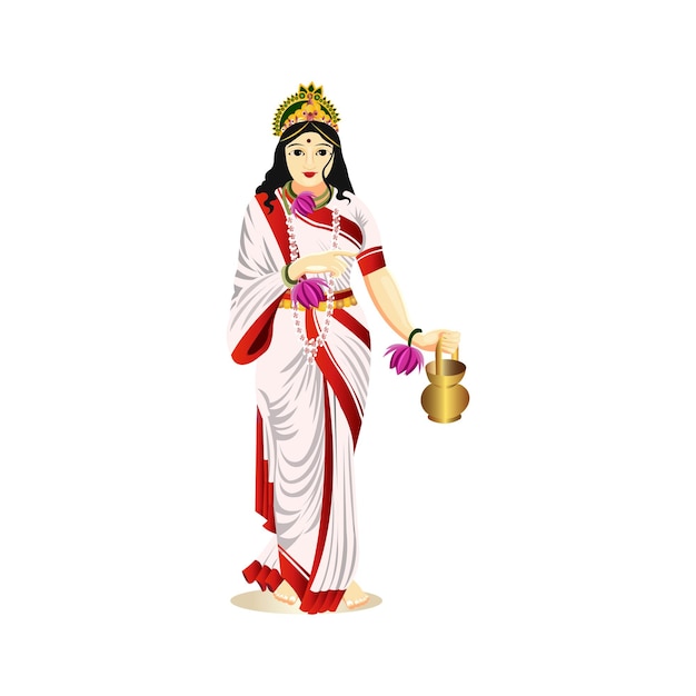 Vector vector illustration of goddess brahmacharini mata