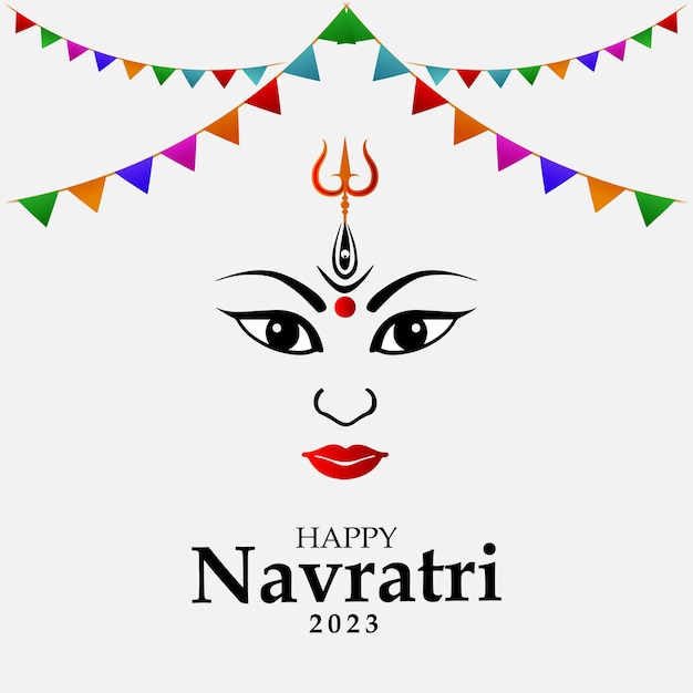 Illustrazione vettoriale della dea durga per felice modello di progettazione navratri