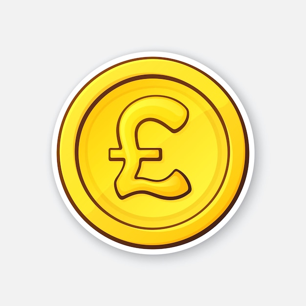 Vector vector illustration gold coin of british pound cash money the symbol of world currencies