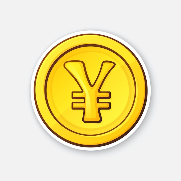 Vector vector illustration gold coin of japanese yen or chinese yuan cash money