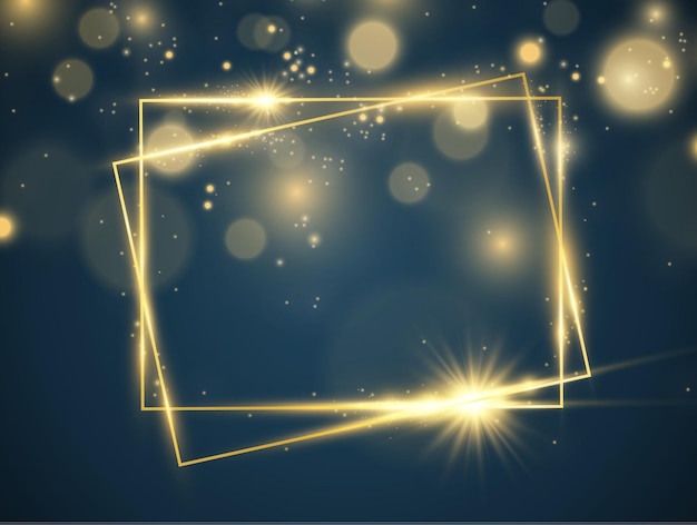 Vector vector illustration of a gold frame on a background