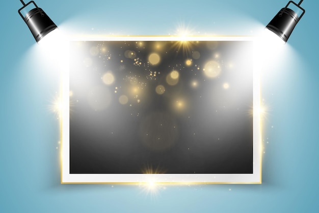 Vector illustration of a gold frame on a background.