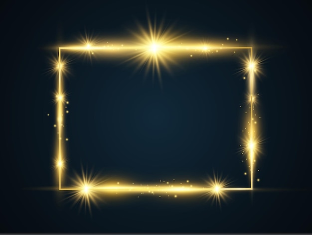 Vector vector illustration of a gold frame on a background