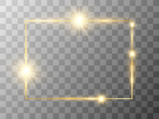 Vector illustration of a gold frame .