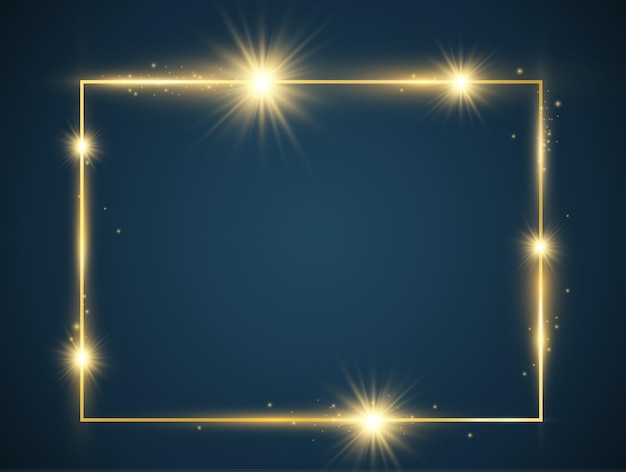 Vector illustration of a gold frame .