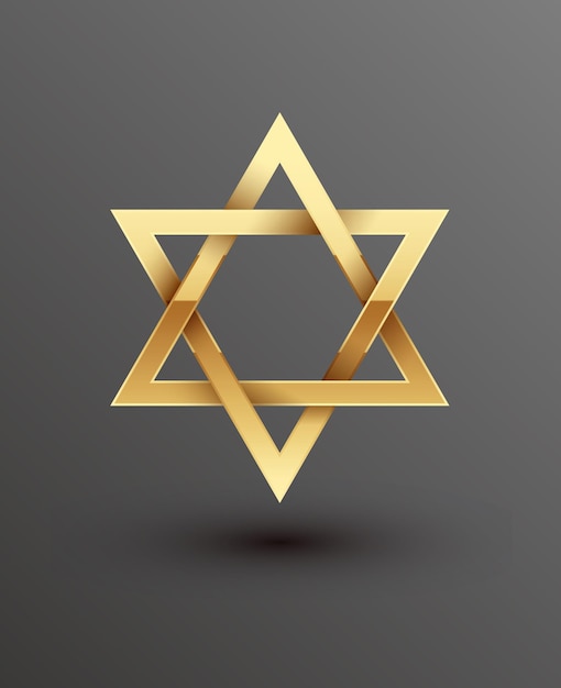 Vector vector illustration of golden magen david star of david