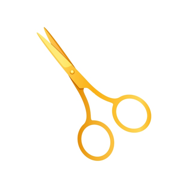 Vector illustration of golden scissors