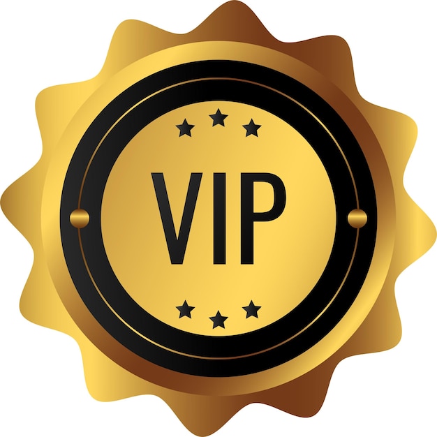 Vector illustration of a golden sign with VIP text