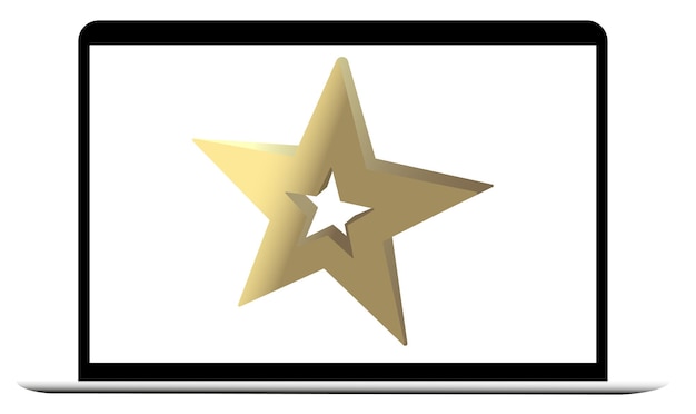 Vector vector illustration of a golden star on a transparent background