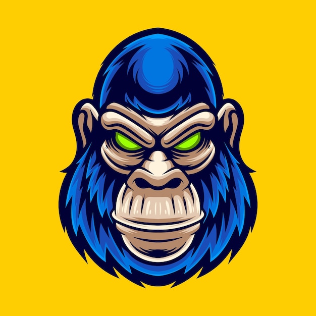 Illustrazione vettoriale del logo della mascotte gorilla per esport e squadra sportiva