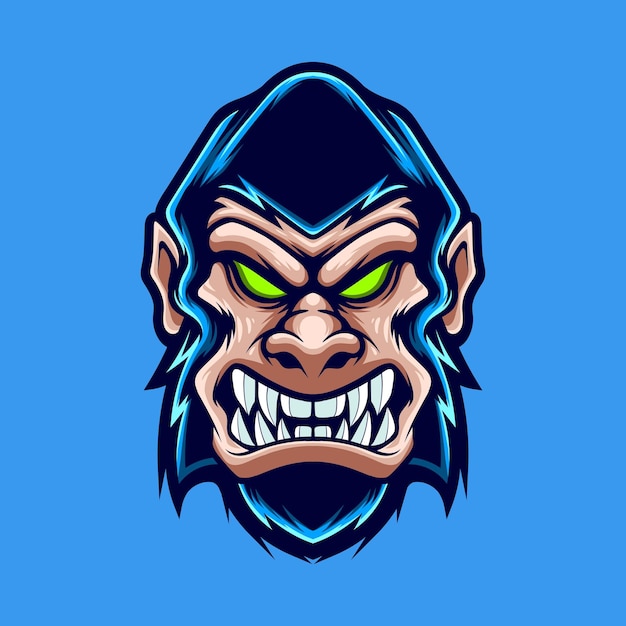 Vector illustration of gorilla mascot logo for esport and sport team