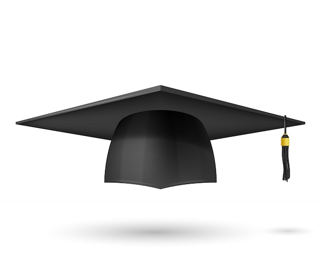 Vector illustration graduate hat with a tassel. symbol graduation. the subject of a university graduate, a traditional headdress.